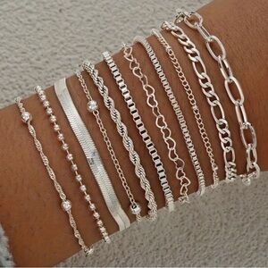 Set of 11 925 Silver Bracelets